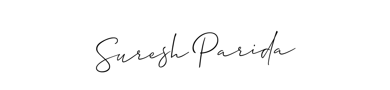 The best way (Allison_Script) to make a short signature is to pick only two or three words in your name. The name Suresh Parida include a total of six letters. For converting this name. Suresh Parida signature style 2 images and pictures png