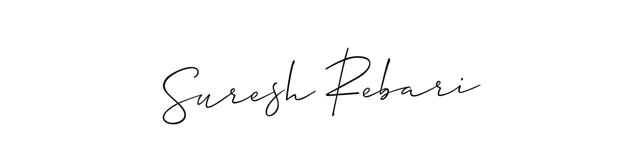 Create a beautiful signature design for name Suresh Rebari. With this signature (Allison_Script) fonts, you can make a handwritten signature for free. Suresh Rebari signature style 2 images and pictures png