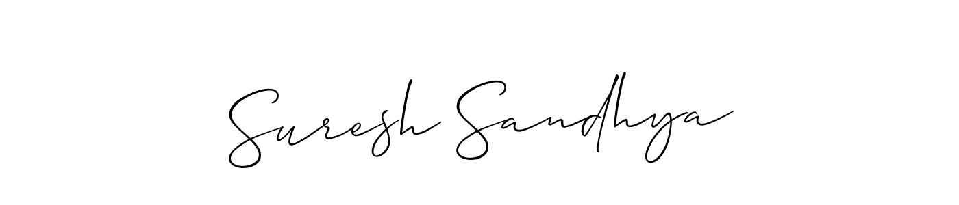 Make a short Suresh Sandhya signature style. Manage your documents anywhere anytime using Allison_Script. Create and add eSignatures, submit forms, share and send files easily. Suresh Sandhya signature style 2 images and pictures png