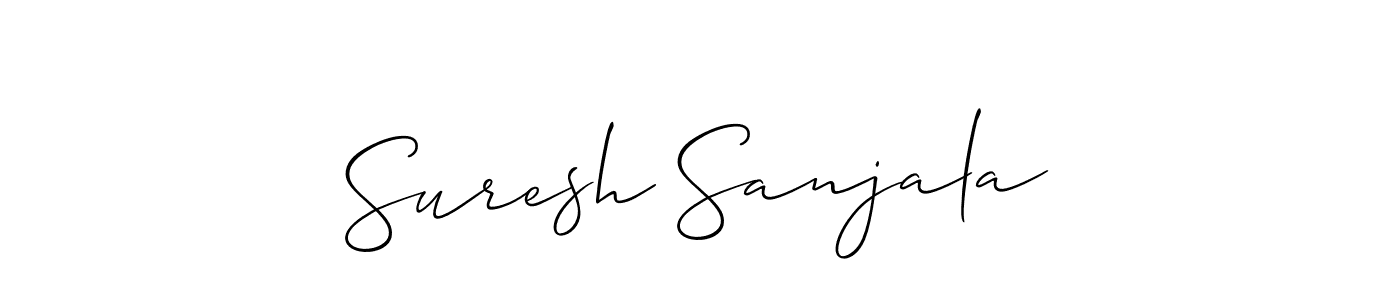 The best way (Allison_Script) to make a short signature is to pick only two or three words in your name. The name Suresh Sanjala include a total of six letters. For converting this name. Suresh Sanjala signature style 2 images and pictures png