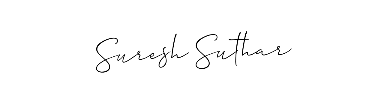 How to make Suresh Suthar name signature. Use Allison_Script style for creating short signs online. This is the latest handwritten sign. Suresh Suthar signature style 2 images and pictures png
