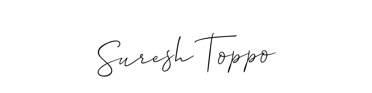 Make a beautiful signature design for name Suresh Toppo. With this signature (Allison_Script) style, you can create a handwritten signature for free. Suresh Toppo signature style 2 images and pictures png