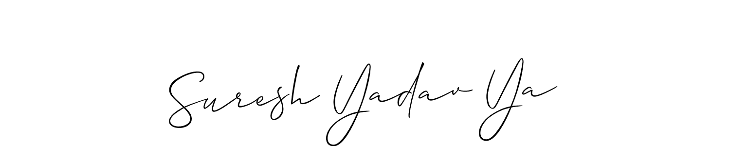 Use a signature maker to create a handwritten signature online. With this signature software, you can design (Allison_Script) your own signature for name Suresh Yadav Ya. Suresh Yadav Ya signature style 2 images and pictures png