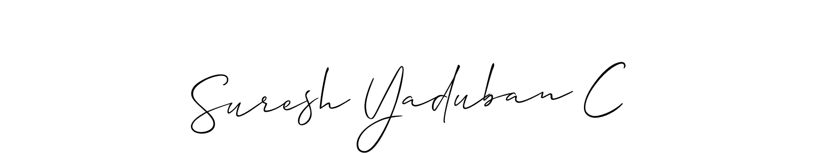 How to make Suresh Yaduban C name signature. Use Allison_Script style for creating short signs online. This is the latest handwritten sign. Suresh Yaduban C signature style 2 images and pictures png