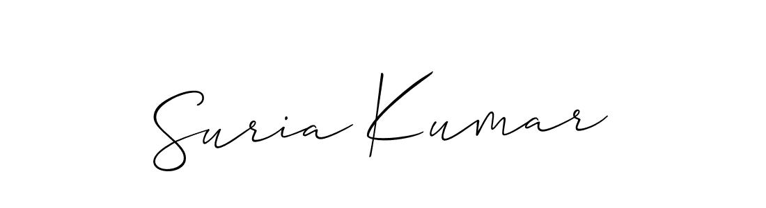 It looks lik you need a new signature style for name Suria Kumar. Design unique handwritten (Allison_Script) signature with our free signature maker in just a few clicks. Suria Kumar signature style 2 images and pictures png
