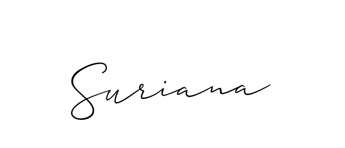 if you are searching for the best signature style for your name Suriana. so please give up your signature search. here we have designed multiple signature styles  using Allison_Script. Suriana signature style 2 images and pictures png