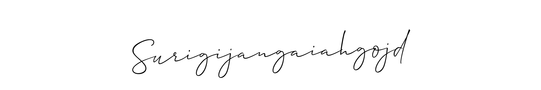 It looks lik you need a new signature style for name Surigijangaiahgojd. Design unique handwritten (Allison_Script) signature with our free signature maker in just a few clicks. Surigijangaiahgojd signature style 2 images and pictures png