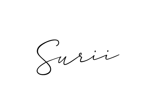It looks lik you need a new signature style for name Surii. Design unique handwritten (Allison_Script) signature with our free signature maker in just a few clicks. Surii signature style 2 images and pictures png
