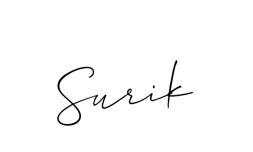 Allison_Script is a professional signature style that is perfect for those who want to add a touch of class to their signature. It is also a great choice for those who want to make their signature more unique. Get Surik name to fancy signature for free. Surik signature style 2 images and pictures png