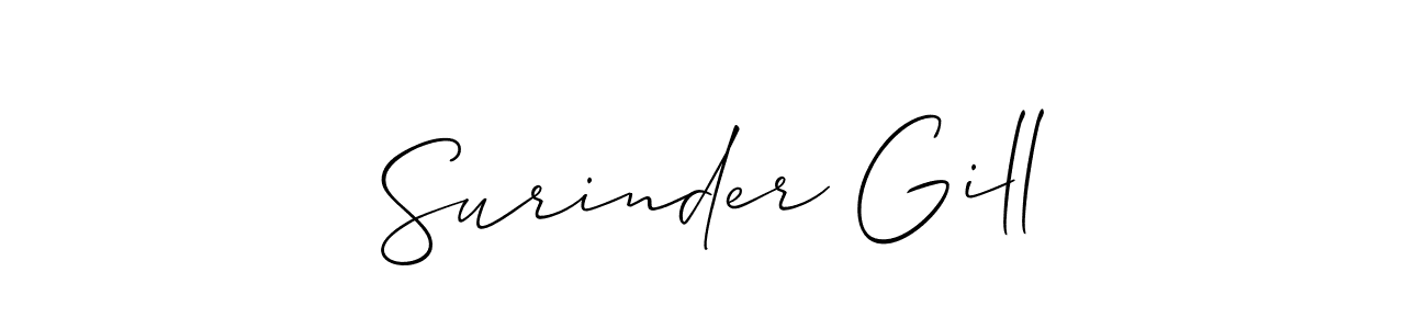 How to make Surinder Gill name signature. Use Allison_Script style for creating short signs online. This is the latest handwritten sign. Surinder Gill signature style 2 images and pictures png