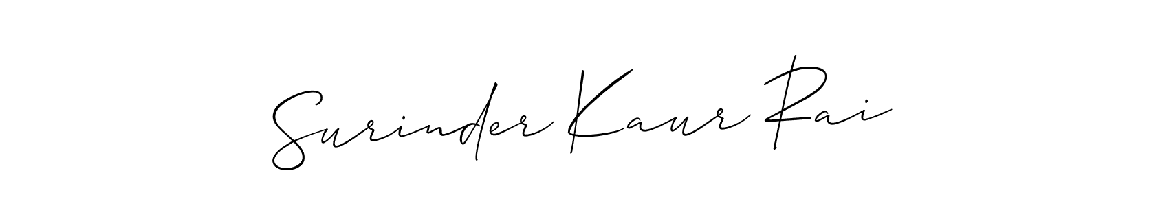 if you are searching for the best signature style for your name Surinder Kaur Rai. so please give up your signature search. here we have designed multiple signature styles  using Allison_Script. Surinder Kaur Rai signature style 2 images and pictures png
