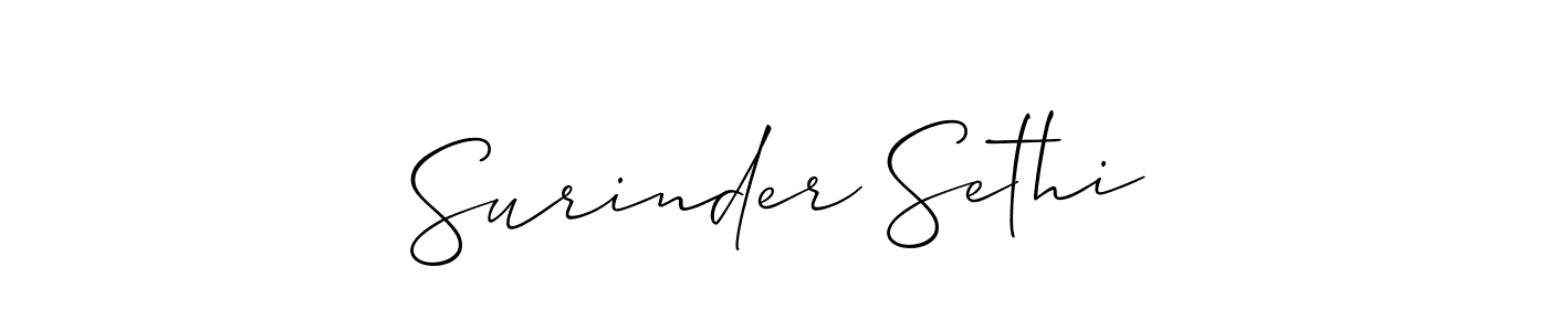 Similarly Allison_Script is the best handwritten signature design. Signature creator online .You can use it as an online autograph creator for name Surinder Sethi. Surinder Sethi signature style 2 images and pictures png