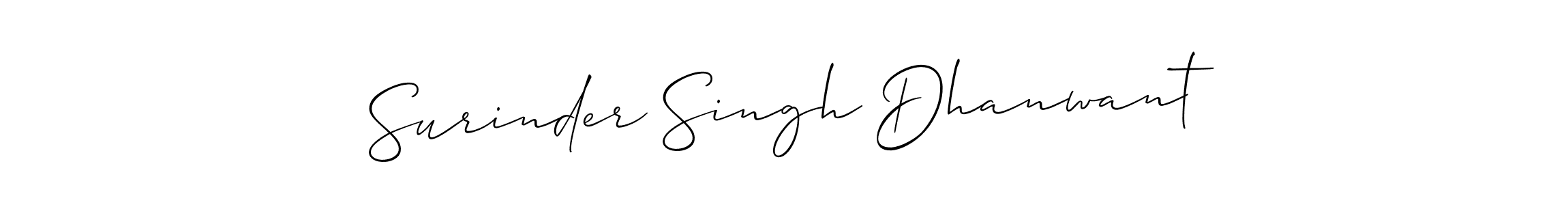 Design your own signature with our free online signature maker. With this signature software, you can create a handwritten (Allison_Script) signature for name Surinder Singh Dhanwant. Surinder Singh Dhanwant signature style 2 images and pictures png