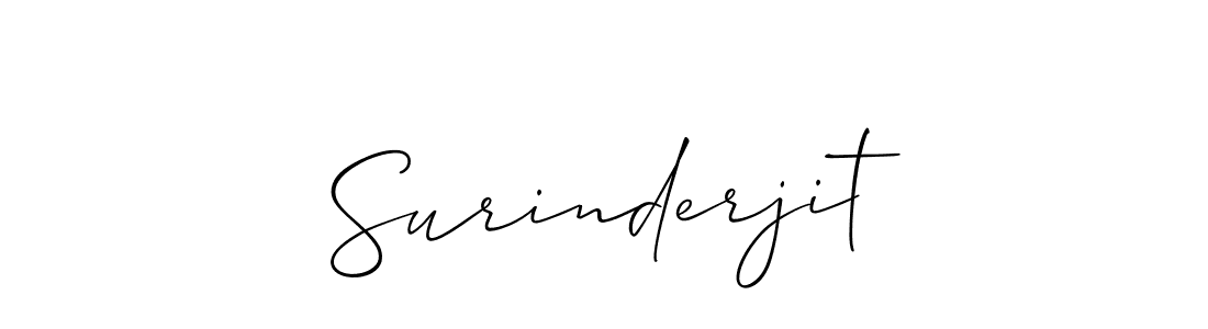 How to make Surinderjit signature? Allison_Script is a professional autograph style. Create handwritten signature for Surinderjit name. Surinderjit signature style 2 images and pictures png