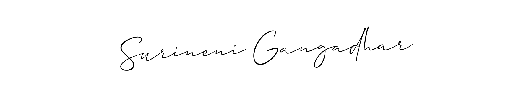 Allison_Script is a professional signature style that is perfect for those who want to add a touch of class to their signature. It is also a great choice for those who want to make their signature more unique. Get Surineni Gangadhar name to fancy signature for free. Surineni Gangadhar signature style 2 images and pictures png