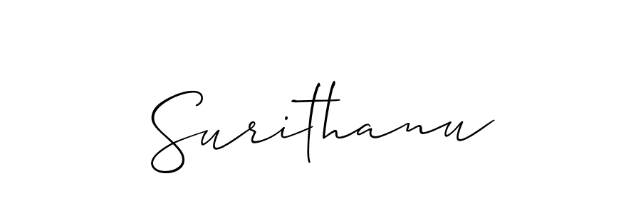 Design your own signature with our free online signature maker. With this signature software, you can create a handwritten (Allison_Script) signature for name Surithanu. Surithanu signature style 2 images and pictures png