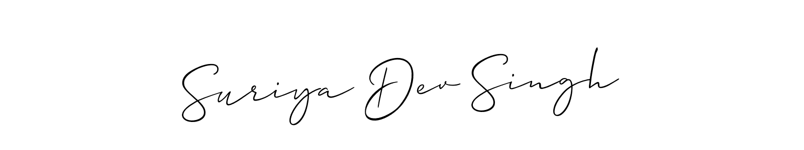 Suriya Dev Singh stylish signature style. Best Handwritten Sign (Allison_Script) for my name. Handwritten Signature Collection Ideas for my name Suriya Dev Singh. Suriya Dev Singh signature style 2 images and pictures png