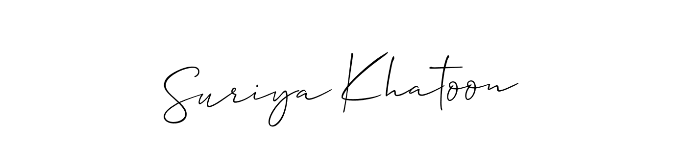 Suriya Khatoon stylish signature style. Best Handwritten Sign (Allison_Script) for my name. Handwritten Signature Collection Ideas for my name Suriya Khatoon. Suriya Khatoon signature style 2 images and pictures png