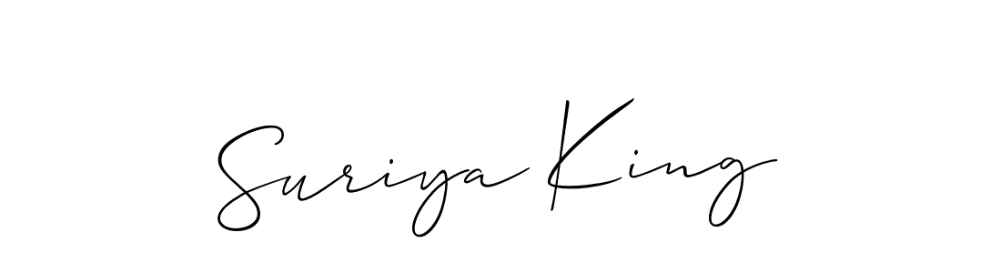 Also You can easily find your signature by using the search form. We will create Suriya King name handwritten signature images for you free of cost using Allison_Script sign style. Suriya King signature style 2 images and pictures png