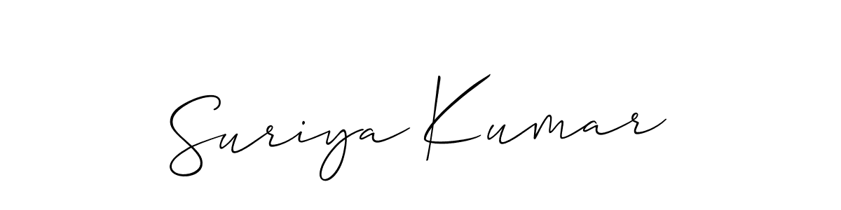 How to make Suriya Kumar name signature. Use Allison_Script style for creating short signs online. This is the latest handwritten sign. Suriya Kumar signature style 2 images and pictures png