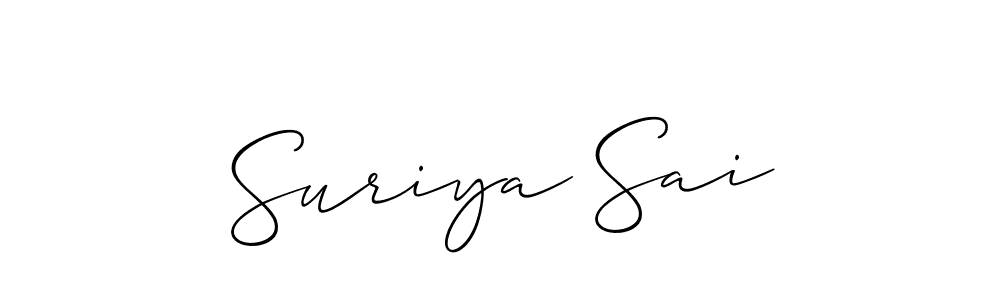 How to make Suriya Sai name signature. Use Allison_Script style for creating short signs online. This is the latest handwritten sign. Suriya Sai signature style 2 images and pictures png
