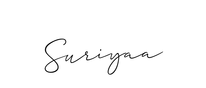 Similarly Allison_Script is the best handwritten signature design. Signature creator online .You can use it as an online autograph creator for name Suriyaa. Suriyaa signature style 2 images and pictures png