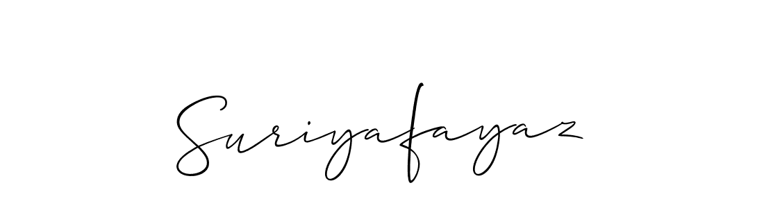 Make a beautiful signature design for name Suriyafayaz. With this signature (Allison_Script) style, you can create a handwritten signature for free. Suriyafayaz signature style 2 images and pictures png