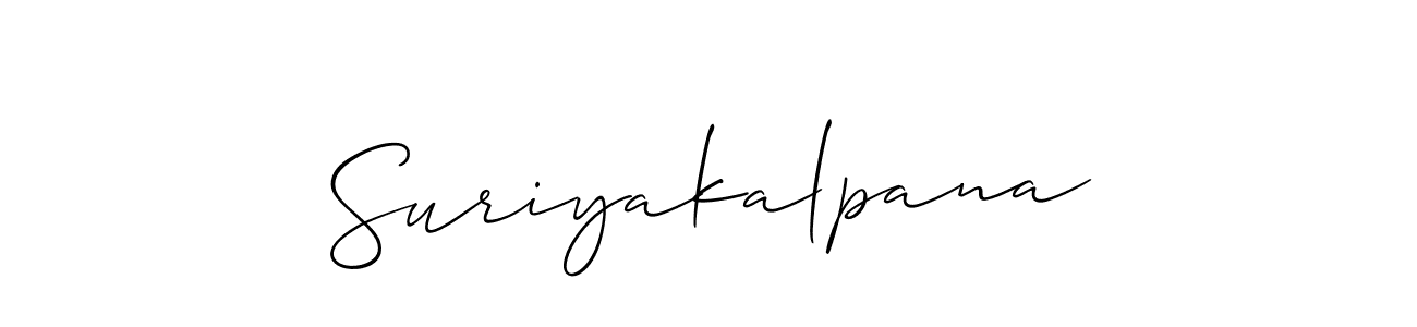 Design your own signature with our free online signature maker. With this signature software, you can create a handwritten (Allison_Script) signature for name Suriyakalpana. Suriyakalpana signature style 2 images and pictures png