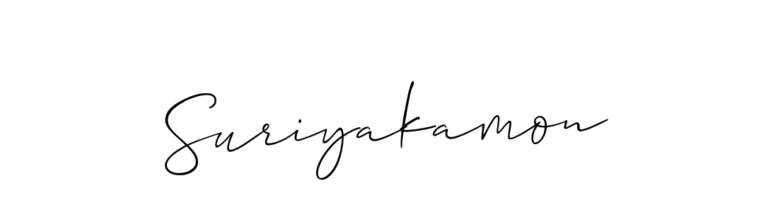 It looks lik you need a new signature style for name Suriyakamon. Design unique handwritten (Allison_Script) signature with our free signature maker in just a few clicks. Suriyakamon signature style 2 images and pictures png