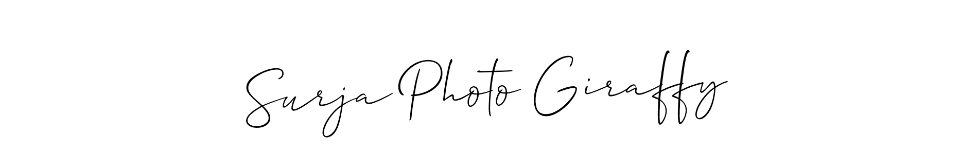 You should practise on your own different ways (Allison_Script) to write your name (Surja Photo Giraffy) in signature. don't let someone else do it for you. Surja Photo Giraffy signature style 2 images and pictures png