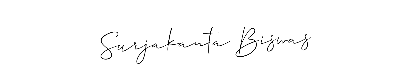 Use a signature maker to create a handwritten signature online. With this signature software, you can design (Allison_Script) your own signature for name Surjakanta Biswas. Surjakanta Biswas signature style 2 images and pictures png