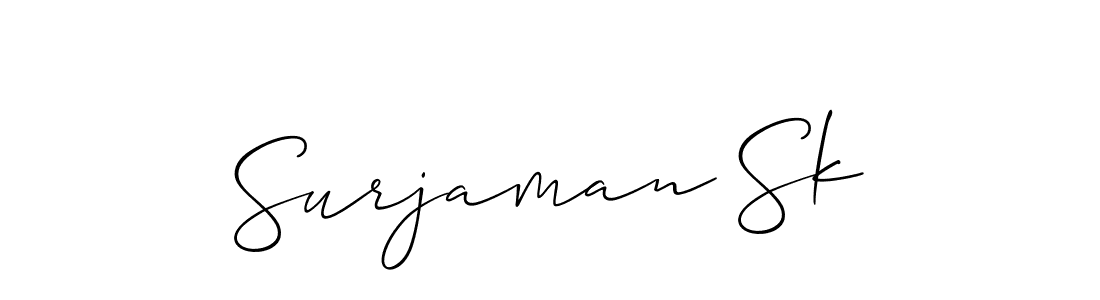 Create a beautiful signature design for name Surjaman Sk. With this signature (Allison_Script) fonts, you can make a handwritten signature for free. Surjaman Sk signature style 2 images and pictures png