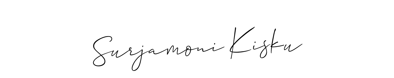 Make a beautiful signature design for name Surjamoni Kisku. With this signature (Allison_Script) style, you can create a handwritten signature for free. Surjamoni Kisku signature style 2 images and pictures png