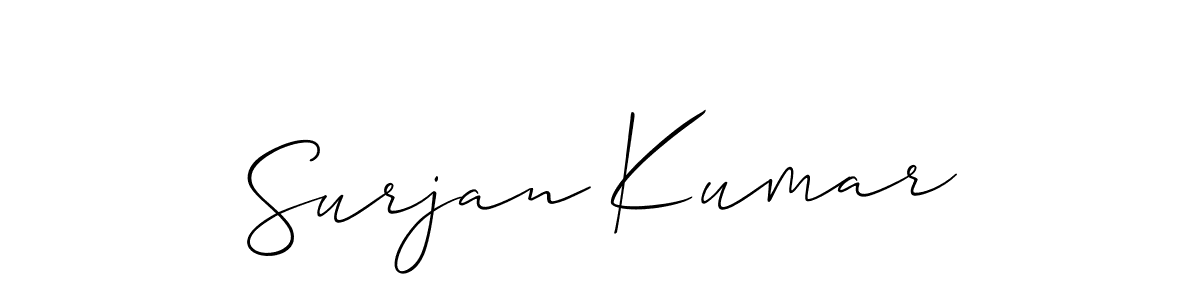 Design your own signature with our free online signature maker. With this signature software, you can create a handwritten (Allison_Script) signature for name Surjan Kumar. Surjan Kumar signature style 2 images and pictures png