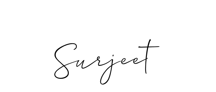 Use a signature maker to create a handwritten signature online. With this signature software, you can design (Allison_Script) your own signature for name Surjeet. Surjeet signature style 2 images and pictures png