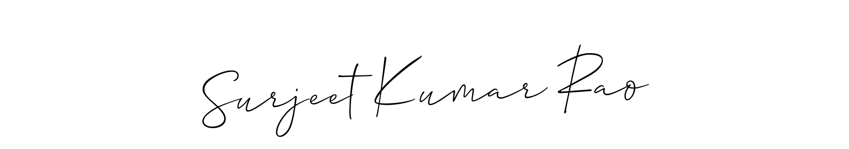 Design your own signature with our free online signature maker. With this signature software, you can create a handwritten (Allison_Script) signature for name Surjeet Kumar Rao. Surjeet Kumar Rao signature style 2 images and pictures png