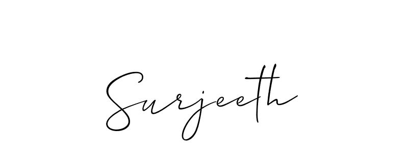 Surjeeth stylish signature style. Best Handwritten Sign (Allison_Script) for my name. Handwritten Signature Collection Ideas for my name Surjeeth. Surjeeth signature style 2 images and pictures png