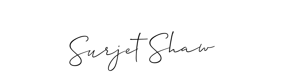 Make a beautiful signature design for name Surjet Shaw. With this signature (Allison_Script) style, you can create a handwritten signature for free. Surjet Shaw signature style 2 images and pictures png