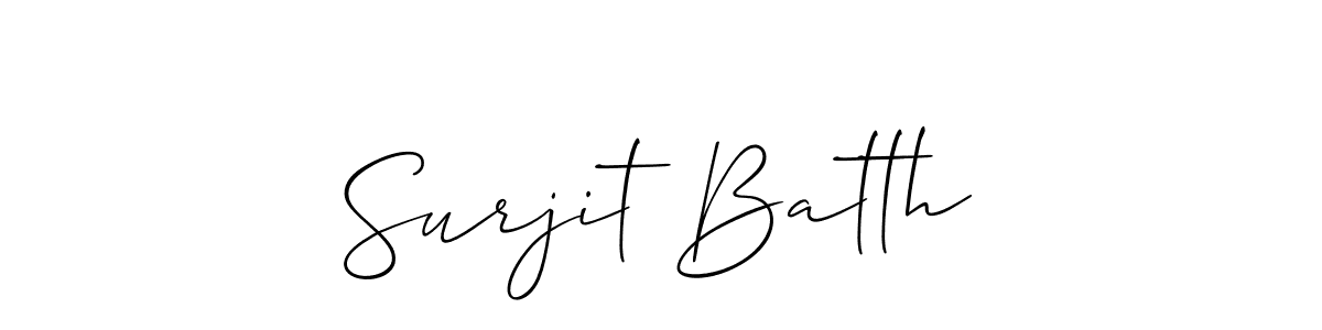 Use a signature maker to create a handwritten signature online. With this signature software, you can design (Allison_Script) your own signature for name Surjit Batth. Surjit Batth signature style 2 images and pictures png