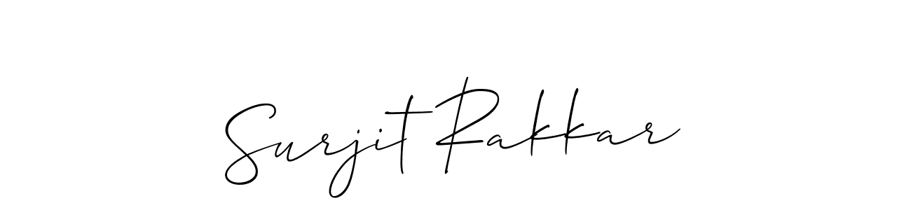 Use a signature maker to create a handwritten signature online. With this signature software, you can design (Allison_Script) your own signature for name Surjit Rakkar. Surjit Rakkar signature style 2 images and pictures png