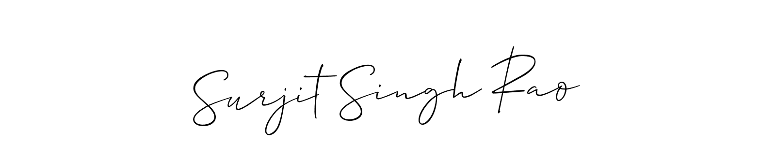 How to make Surjit Singh Rao name signature. Use Allison_Script style for creating short signs online. This is the latest handwritten sign. Surjit Singh Rao signature style 2 images and pictures png