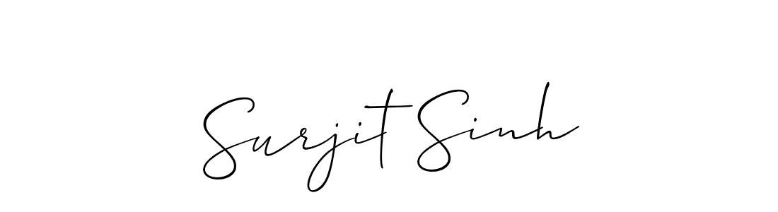 Make a beautiful signature design for name Surjit Sinh. With this signature (Allison_Script) style, you can create a handwritten signature for free. Surjit Sinh signature style 2 images and pictures png