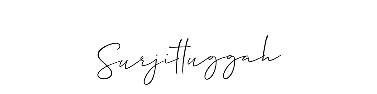 The best way (Allison_Script) to make a short signature is to pick only two or three words in your name. The name Surjitluggah include a total of six letters. For converting this name. Surjitluggah signature style 2 images and pictures png