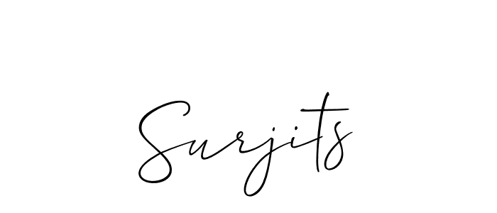 Similarly Allison_Script is the best handwritten signature design. Signature creator online .You can use it as an online autograph creator for name Surjits. Surjits signature style 2 images and pictures png