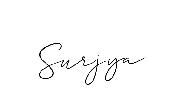 It looks lik you need a new signature style for name Surjya. Design unique handwritten (Allison_Script) signature with our free signature maker in just a few clicks. Surjya signature style 2 images and pictures png
