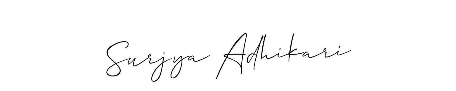 How to Draw Surjya Adhikari signature style? Allison_Script is a latest design signature styles for name Surjya Adhikari. Surjya Adhikari signature style 2 images and pictures png