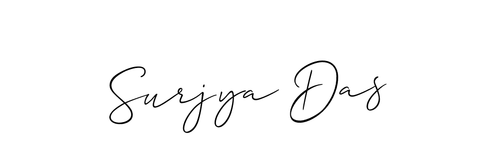 How to make Surjya Das name signature. Use Allison_Script style for creating short signs online. This is the latest handwritten sign. Surjya Das signature style 2 images and pictures png