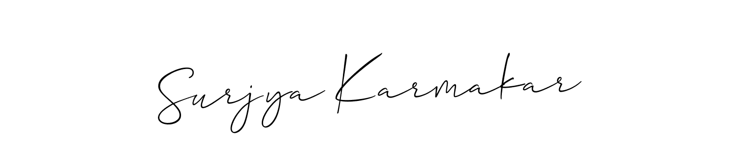 Make a beautiful signature design for name Surjya Karmakar. With this signature (Allison_Script) style, you can create a handwritten signature for free. Surjya Karmakar signature style 2 images and pictures png
