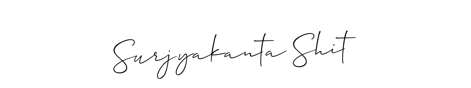 Create a beautiful signature design for name Surjyakanta Shit. With this signature (Allison_Script) fonts, you can make a handwritten signature for free. Surjyakanta Shit signature style 2 images and pictures png