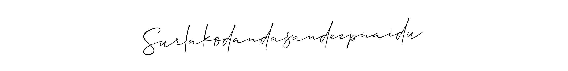 Similarly Allison_Script is the best handwritten signature design. Signature creator online .You can use it as an online autograph creator for name Surlakodandasandeepnaidu. Surlakodandasandeepnaidu signature style 2 images and pictures png